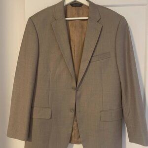Caravelli Italian Design Tan Men Blazer Suit Jacket - Size 40S 34W